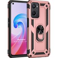 Microsonic Oppo A96 Military Ring Holder Rose Gold Cep Telefonu Kılıfı