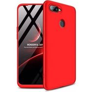 Microsonic Oppo F9 / Pro Double Dip 360 Protective Siyah Kırmızı Kılıf