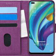 Microsonic Oppo Reno 4 Lite Fabric Book Wallet Mor Cep Telefonu Kılıfı