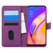 Microsonic Oppo Reno 5 Lite Fabric Book Wallet Mor Cep Telefonu Kılıfı
