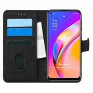 Microsonic Oppo Reno 5 Lite Fabric Book Wallet Siyah Cep Telefonu Kılıfı
