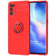 Microsonic Oppo Reno 5 Pro 5G Kickstand Ring Holder Kırmızı Cep Telefonu Kılıfı