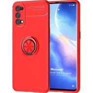 Microsonic Oppo Reno 5 Pro 5G Kickstand Ring Holder Kırmızı Cep Telefonu Kılıfı