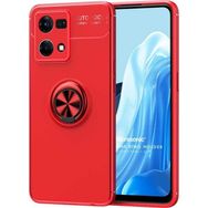 Microsonic Oppo Reno 7 4G Kickstand Ring Holder Kırmızı Kılıf