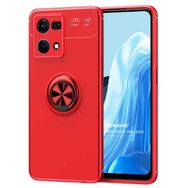 Microsonic Oppo Reno 7 4G Kickstand Ring Holder Kırmızı Kılıf