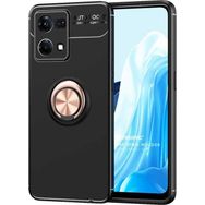 Microsonic Oppo Reno 7 4G Kickstand Ring Holder Rose Siyah Kılıf
