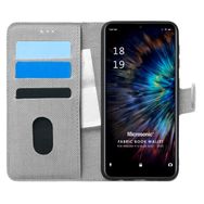 Microsonic Reeder P13 Blue 2021 Fabric Book Wallet Gri Cep Telefonu Kılıfı