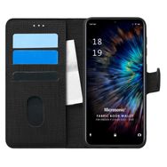 Microsonic Reeder P13 Blue 2021 Fabric Book Wallet Siyah Cep Telefonu Kılıfı