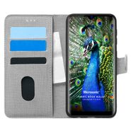 Microsonic Reeder P13 Blue Fabric Book Wallet Gri Cep Telefonu Kılıfı