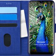 Microsonic Reeder P13 Blue Fabric Book Wallet Lacivert Cep Telefonu Kılıfı