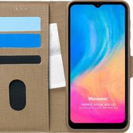 Microsonic Reeder P13 Blue Max Pro Lite Fabric Book Wallet Gold Cep Telefonu Kılıfı