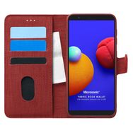 Microsonic Samsung Galaxy A01 Core Fabric Book Wallet Kırmızı Kılıf