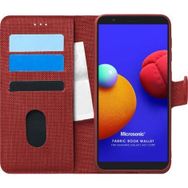 Microsonic Samsung Galaxy A01 Core Fabric Book Wallet Kırmızı Kılıf