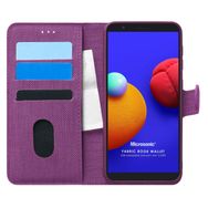 Microsonic Samsung Galaxy A01 Core Fabric Book Wallet Mor Cep Telefonu Kılıf