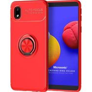 Microsonic Samsung Galaxy A01 Core Kickstand Ring Holder Kırmızı Kılıf