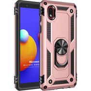 Microsonic Samsung Galaxy A01 Core Military Ring Holder Rose Gold Cep Telefonu Kılıf