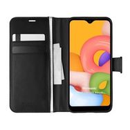 Microsonic Samsung Galaxy A01 Delux Leather Wallet Siyah Kılıf