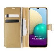 Microsonic Samsung Galaxy A02 Delux Leather Wallet Gold Kılıf