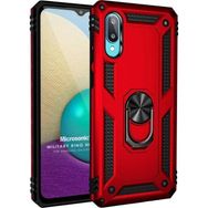 Microsonic Samsung Galaxy A02 Military Ring Holder Kırmızı Kılıf