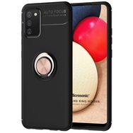 Microsonic Samsung Galaxy A02S Kickstand Ring Holder Siyah Kılıf