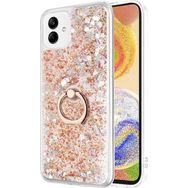 Microsonic Samsung Galaxy A04 Glitter Liquid Holder Gold Kılıf
