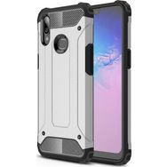 Microsonic Samsung Galaxy A10S Rugged Armor Gümüş Kılıf