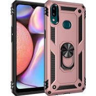 Microsonic Samsung Galaxy A10s Uyumlu Military Ring Holder Rose Gold Kılıf