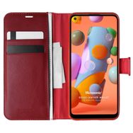 Microsonic Samsung Galaxy A11 Delux Leather Wallet Kırmızı Kılıf