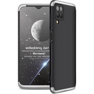 Microsonic Samsung Galaxy A12 Double Dip 360 Protective Siyah Gri Kılıf