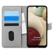 Microsonic Samsung Galaxy A12 Fabric Book Wallet Gri Kılıf