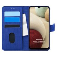 Microsonic Samsung Galaxy A12 Fabric Book Wallet Lacivert Kılıf