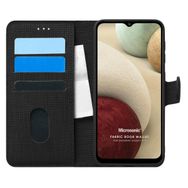 Microsonic Samsung Galaxy A12 Fabric Book Wallet Siyah Kılıf