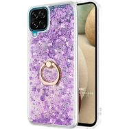 Microsonic Samsung Galaxy A12 Glitter Liquid Holder Mor Kılıf