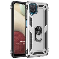 Microsonic Samsung Galaxy A12 Military Ring Holder Kırmızı Kılıf