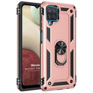 Microsonic Samsung Galaxy A12 Military Ring Holder Rose Gold Kılıf