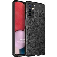 Microsonic Samsung Galaxy A13 4G Deri Dokulu Silikon Siyah Kılıf
