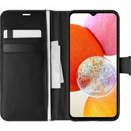 Microsonic Samsung Galaxy A14 Delux Leather Wallet Siyah Kılıf