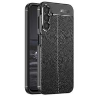Microsonic Samsung Galaxy A14 Deri Dokulu Silikon Siyah Kılıf