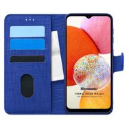 Microsonic Samsung Galaxy A14 Fabric Book Wallet Lacivert Kılıf