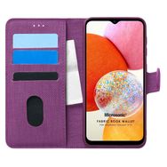 Microsonic Samsung Galaxy A14 Fabric Book Wallet Mor Kılıf