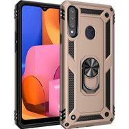 Microsonic Samsung Galaxy A20s Uyumlu Military Ring Holder Gold Kılıf
