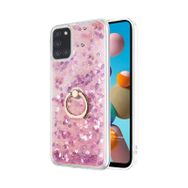 Microsonic Samsung Galaxy A21S Glitter Liquid Holder Beyaz Kılıf