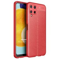 Microsonic Samsung Galaxy A22 4G Deri Dokulu Silikon Kırmızı Kılıf
