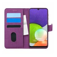 Microsonic Samsung Galaxy A22 4G Fabric Book Wallet Mor Kılıf