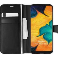 Microsonic Samsung Galaxy A30 Delux Leather Wallet Siyah Kılıf