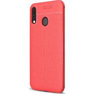 Microsonic Samsung Galaxy A30 Deri Dokulu Kırmızı Silikon Kılıf