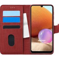 Microsonic Samsung Galaxy A32 4G Fabric Book Wallet Kırmızı Kılıf