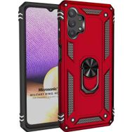 Microsonic Samsung Galaxy A32 5G Military Ring Holder Kırmızı Kılıf