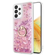 Microsonic Samsung Galaxy A33 5G Glitter Liquid Pembe Cep Telefonu Kılıfı