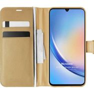 Microsonic Samsung Galaxy A34 Delux Leather Wallet Gold Kılıf